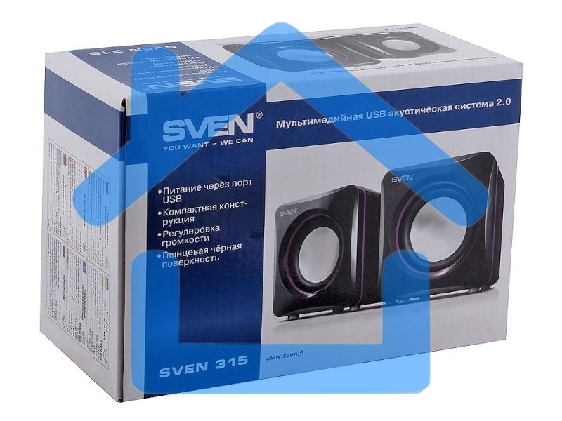 Акустическая система Sven 315 2.0 черный 5Вт