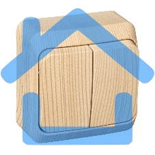 Выключатель 2-кл. ОП Этюд Дача 10А IP20 сосна SchE BA10-002D