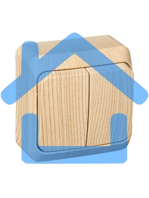 Выключатель 2-кл. ОП Этюд Дача 10А IP20 сосна SchE BA10-002D