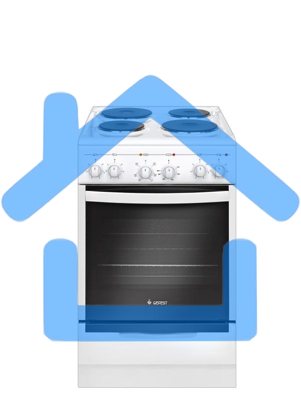 Плита электрическая Gefest 5140-02 белый, конфорок 4 электрических, духовка 55 л, 50 см x 85 см x 58.5 см