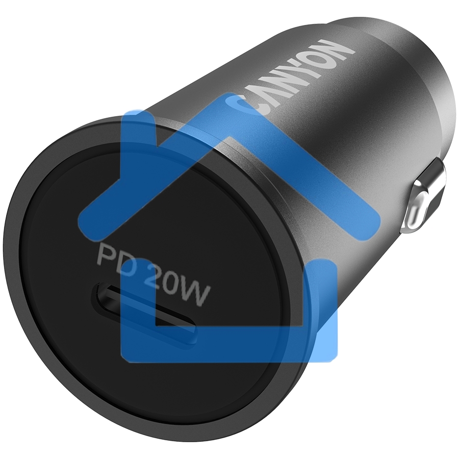 Автомобильный адаптер Canyon, PD 20W Pocket size car charger, input: DC12V-24V, output: PD20W, support iPhone12 PD fast charging, Compliant with CE RoHs, Size: 50.6*23.4*23.4, 18g, черный
