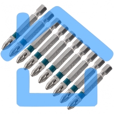Набор бит PZ2х50, сталь S2, 10 шт. Gross