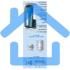 Водонагреватель De Luxe W100VH1 Объем 100л,мощность 1.5/2.0квт,нагрев 2.45ч, вес 32кг,Высота 940,Диаметр430мм.