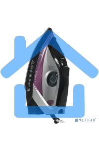 Утюг Galaxy Line GL 6128, фиолетовый с черным, паровой, 2200 Вт, постоянный пар 30 г/мин, паровой удар 140 г/мин, функции: самоочистка, антикапля, антинакипь, функция увлажнения, вертикальное отпаривание, защита от перегрева, индикатор нагрева, керамическ