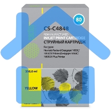 Картридж струйный Cactus CS-C4848 №80 желтый (350 мл.) для HP DesignJet 1050C/1055CM/1000