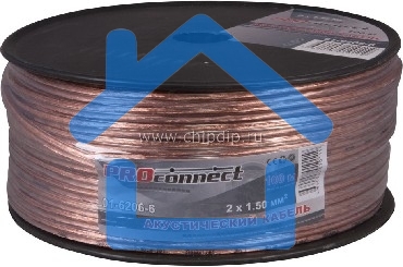 Кабель акустический Proconnect 2х1,50 мм², прозрачный BLUELINE, бухта 100 м