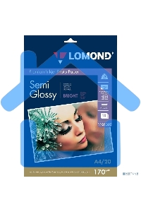 Бумага Lomond 1101305 A4/170г/м2/20л./белый полуглянцевое для струйной печати