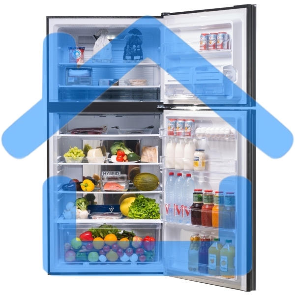 Холодильник Sharp SJ-XG60PGBK черный двухкамерный 422/178 л морозилка сверху, No Frost