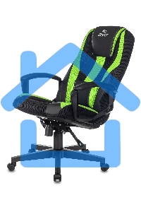 Кресло игровое Бюрократ Zombie 9 черный/салатовый, искусст.кожа/ткань, крестовина пластик