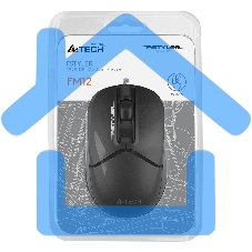 Мышь проводная A4Tech Fstyler FM12S черный, 1200 dpi, USB, кнопки - 3