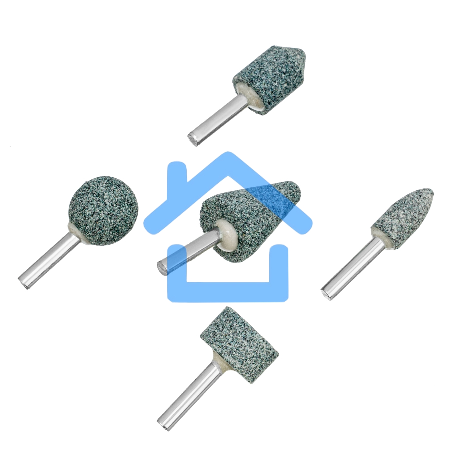 Набор шарошек абразивных для дрели (ПШМ), 63С, 5 шт. Denzel