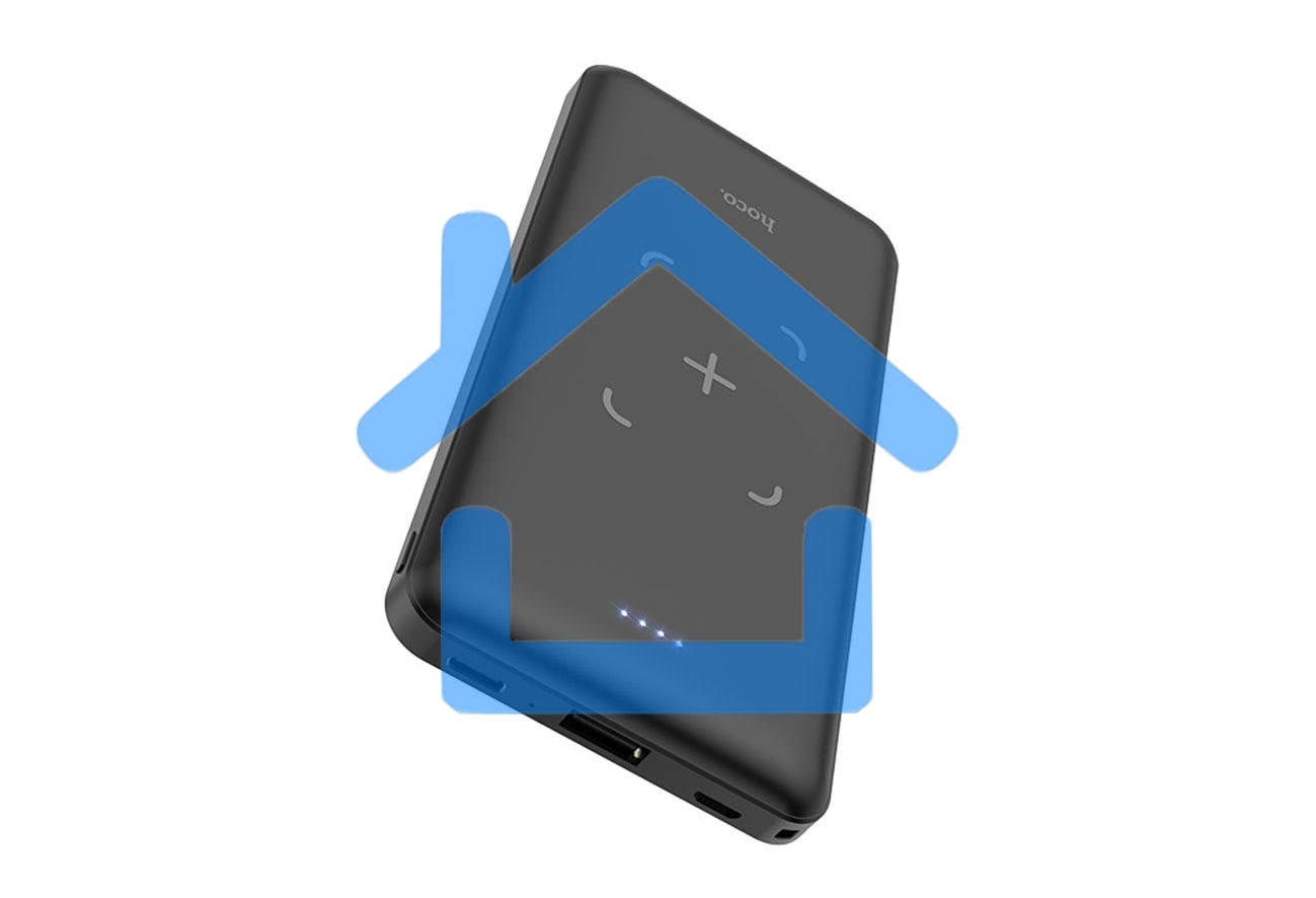 Портативный аккумулятор Powerbank HOCO J50 Surf, с беспроводной зарядкой, 2A, 10000 mAh, черный