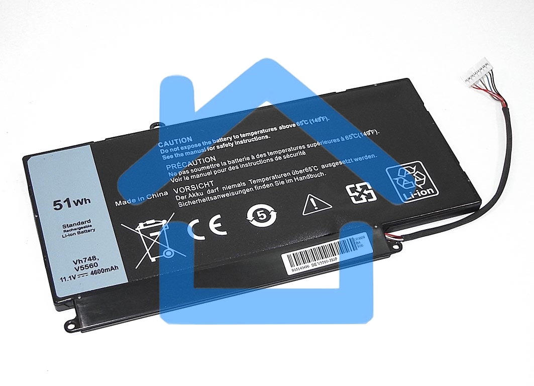 Аккумуляторная батарея для ноутбука Dell V5560-3S1P 11.1V 4600mAh черный OEM