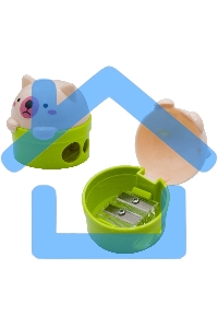 Точилка для карандашей ручная Silwerhof Cute Солнечная коллекция, 2 отверстия, пластик, ассорти, коробка