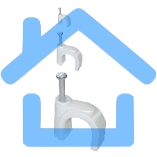 Скоба креп. прям. 6мм с гвозд. (уп.100шт) ИЭК USK21-06-100