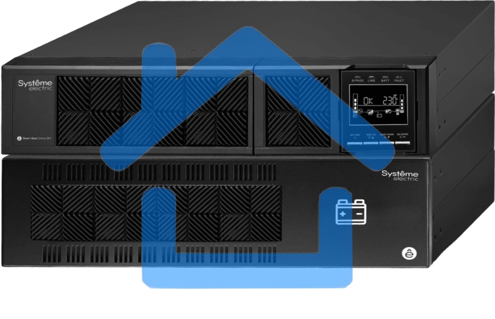 Источник бесперебойного питания Systeme Electriс Smart-Save Online SRV, 6000VA/5400W, On-Line, Extended-run, Rack 5U(Tower convertible), LCD, Out: Hardwire, SNMP Intelligent Slot, USB, RS-232