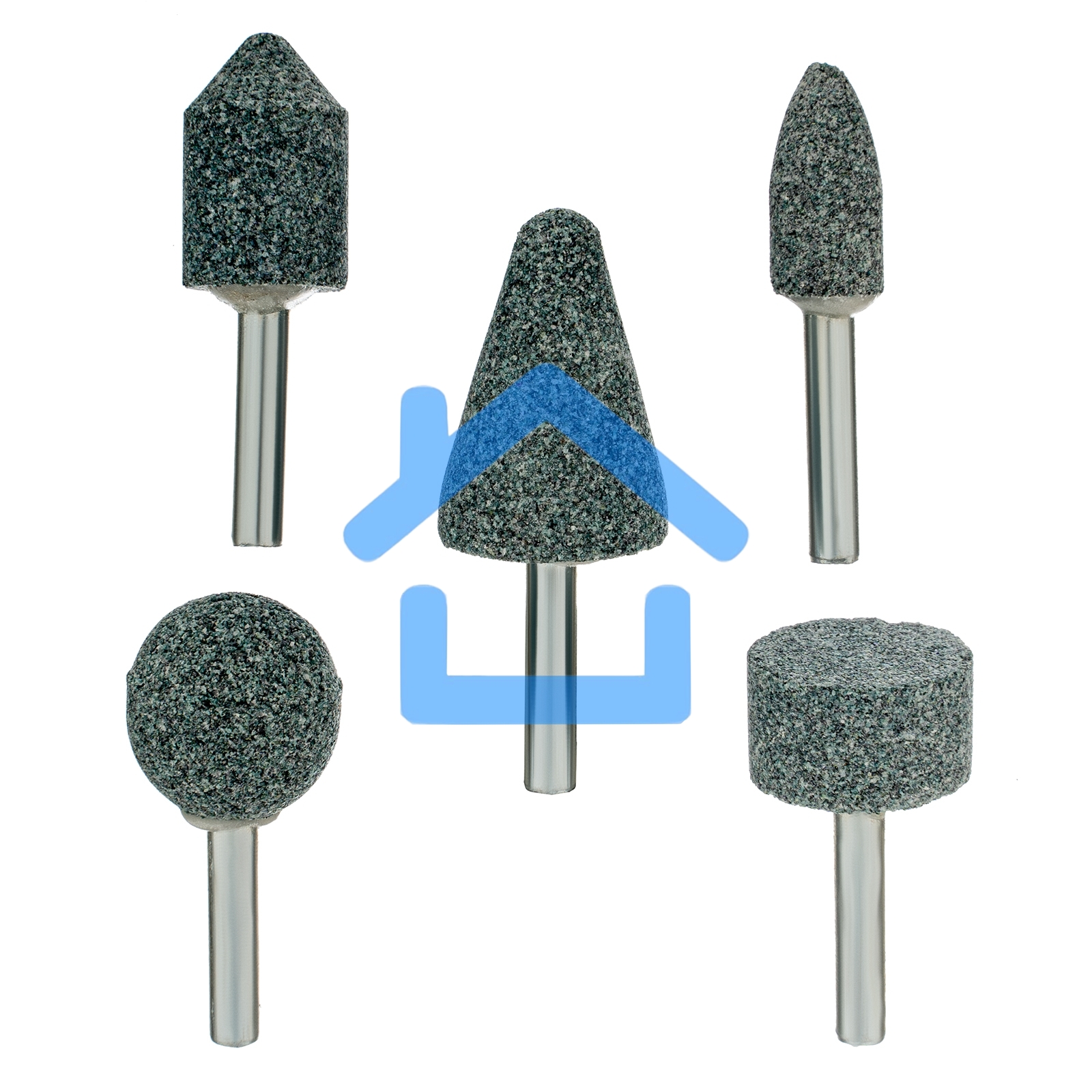 Набор шарошек абразивных для дрели (ПШМ), 63С, 5 шт. Denzel
