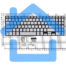 Клавиатура для ноутбука Asus UX561UA Q505UA серебристая без рамки, с подсветкой