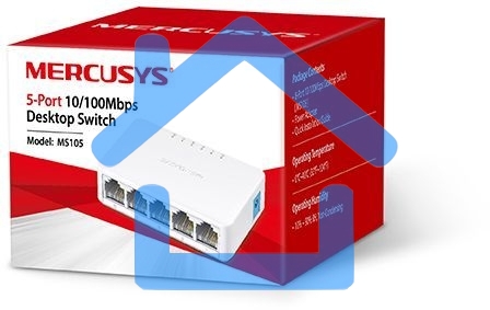 Коммутатор Mercusys MS105, 5 портов Ethernet 100 Мбит/с
