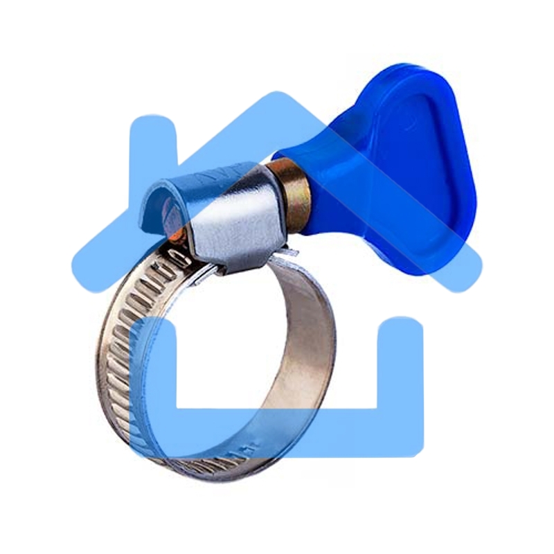 Хомут червячный Rexant 10-16/9-0,7мм, с ключом, нержавеющая сталь W2, (50 шт/уп)