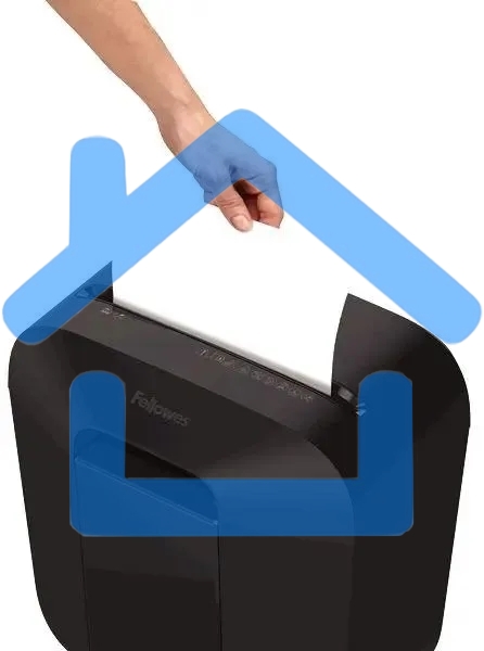 Шредер Fellowes PowerShred LX25 черный (секр.P-4)/перекрестный/6лист./11.5лтр./скрепки/скобы/пл.карты