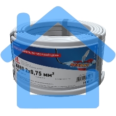 Провод ШВВП 2х0,75 мм², длина 50 метров, ГОСТ 7399-97 Rexant