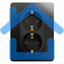 Розетка 2-м Glossa 16А с заземл. в сборе антрацит SchE GSL000724 Розетка 2-м Glossa 16А с заземл. в сборе антрацит SchE GSL000724