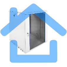 Шкаф телеком. настенный разборный 15U (600х650) дверь стекло, серый RAL 7035