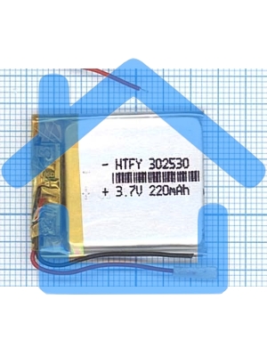 Аккумулятор Li-Pol (батарея) 3*25*30мм 2pin 3.7V/220mAh