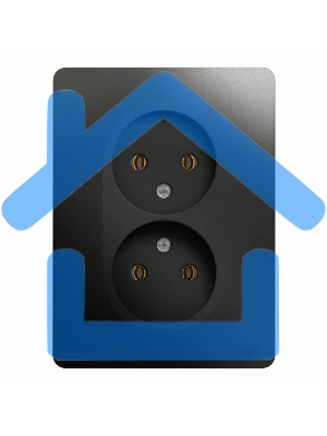 Розетка 2-м СП Glossa 16А IP20 без заземл. в сборе антрацит SchE GSL000720