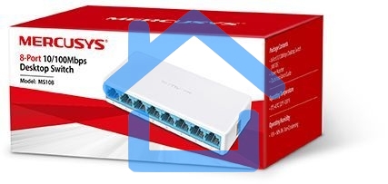 Коммутатор Mercusys MS108, 8 портов Ethernet 100 Мбит/с