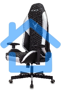 Кресло игровое Knight Neon черный/серебряный соты эко.кожа с подголов. крестовина металл