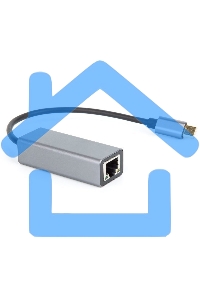 Кабель-переходник USB 3.1 Type-C -->RJ-45 1000Mbps Ethernet, Aluminum Shell, 0.15м VCOM <DU320M>