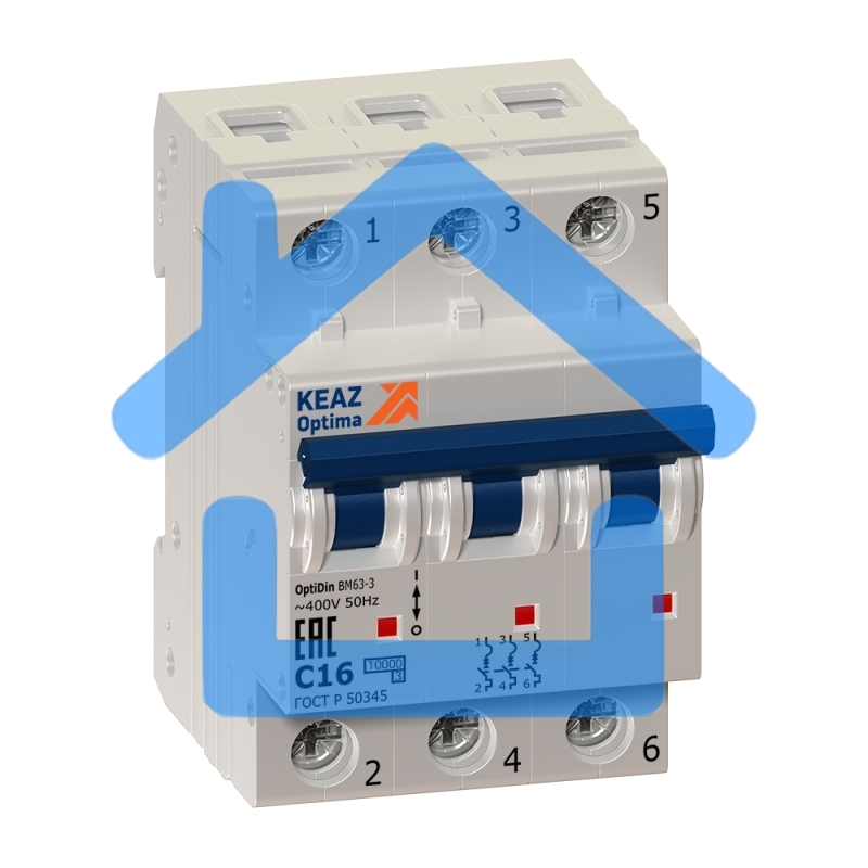Выключатель автоматический OptiDin BM63-3C10-УХЛ3 (Новый) 260789 КЭАЗ