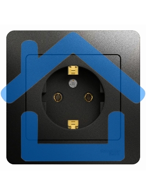 Розетка 1-м Glossa 16А в сборе с заземл. в сборе антрацит SchE GSL000742