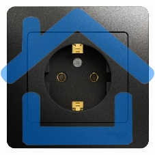 Розетка 1-м Glossa 16А в сборе с заземл. в сборе антрацит SchE GSL000742 Розетка 1-м Glossa 16А в сборе с заземл. в сборе антрацит SchE GSL000742