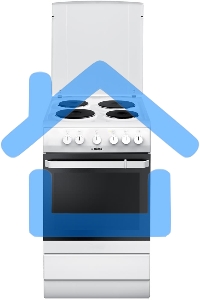 Плита электрическая Hansa FCEW54120 белый, конфорок 4 шт, духовка 62 л, 50 см x 85 см x 60 см