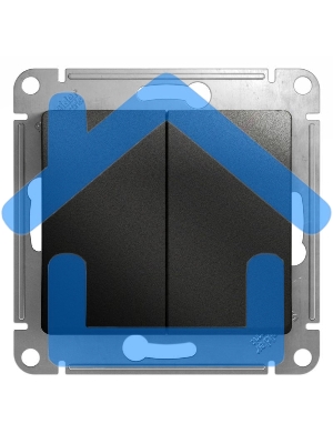 Механизм выключателя 2-кл. СП GLOSSA 10А IP20 10AX антрацит SchE GSL000751