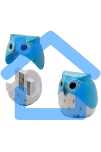 Точилка для карандашей ручная Silwerhof Owl Солнечная коллекция, 2 отверстия, пластик, ассорти, коробка