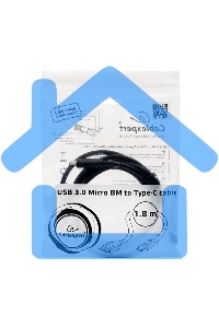 Кабель Cablexpert CCP-USB3-mBMCM-6 USB3.0 microBM/USB3.1TypeC, 1.8м, 