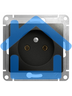 Механизм розетки 1-м СП Glossa 16А IP20 без заземл. антрацит SchE GSL000741