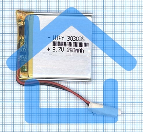 Аккумулятор Li-Pol (батарея) 3*30*35мм 2pin 3.7V/280mAh