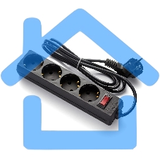 Удлинитель ExeGate EC-4-1.8B (EX279396RUS), черный, 1,8 м, евровилка с заземлением, 4 евророзетки с заземлением, 2200 Вт