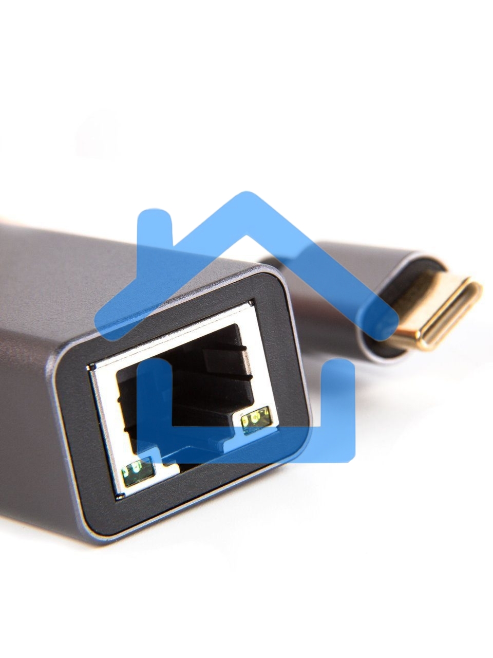 Кабель-переходник USB 3.1 Type-C -->RJ-45 1000Mbps Ethernet, Aluminum Shell, 0.15м VCOM <DU320M>