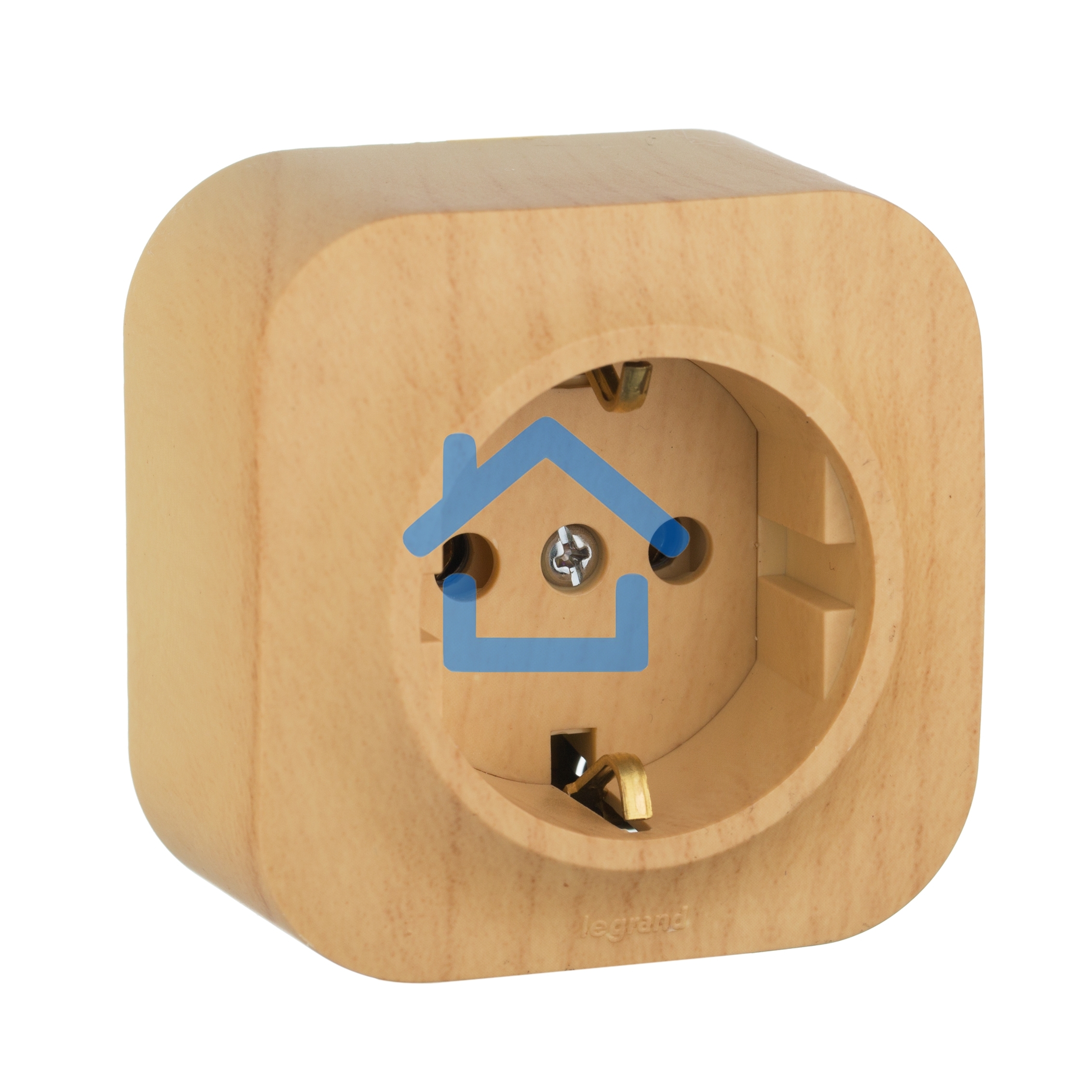 Розетка 1-м ОП Quteo 16А с заземл. дерево Leg 782271