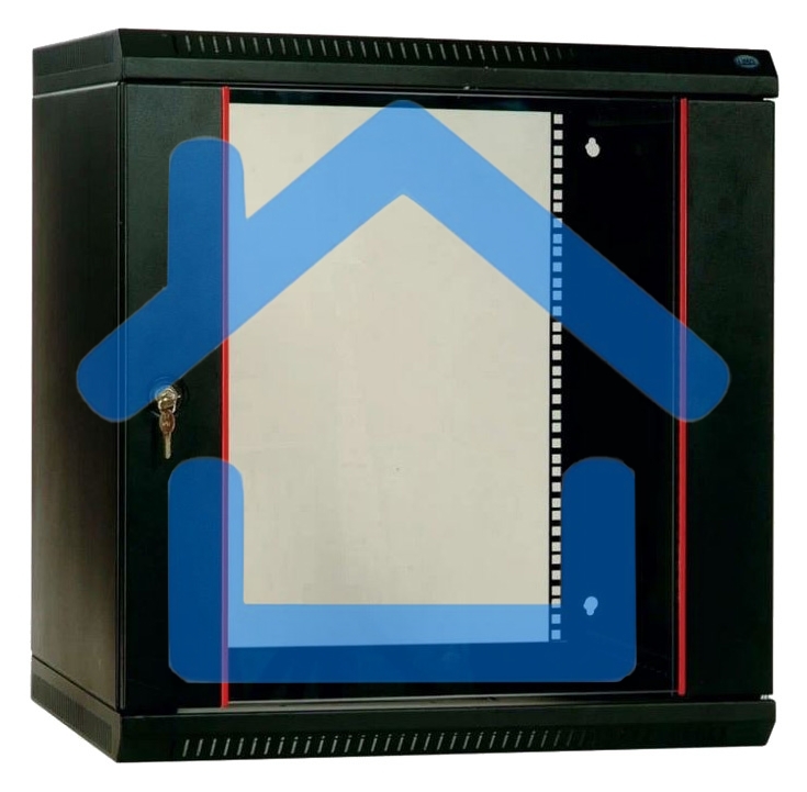 Шкаф телекомм. настенный разборный 15U (600х650) дверь стекло, черный