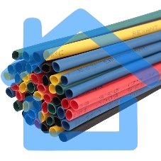 Термоусаживаемые трубки Rexant 3,5/1,75 мм, набор пять цветов, упаковка 50 шт. по 1 м