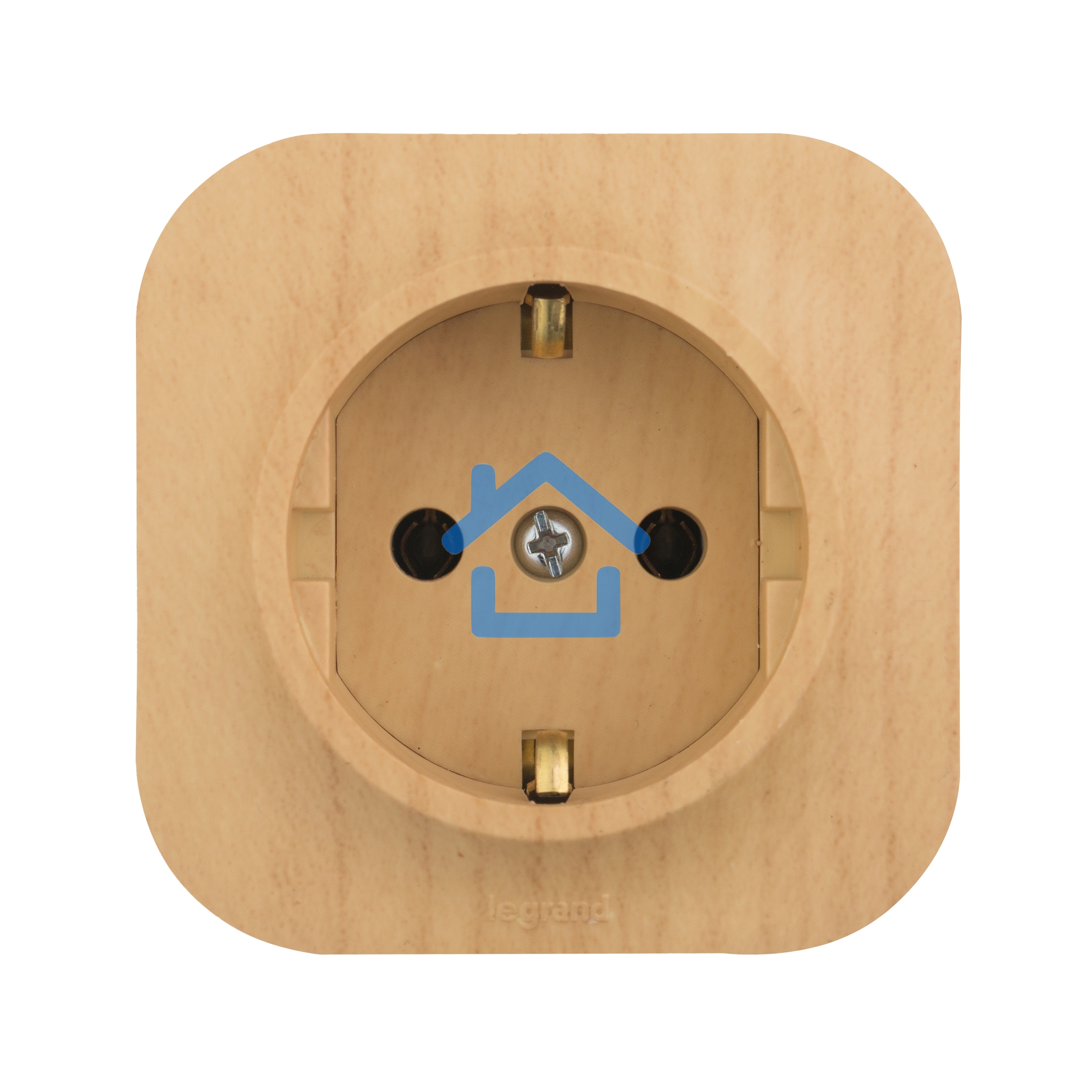 Розетка 1-м ОП Quteo 16А с заземл. дерево Leg 782271