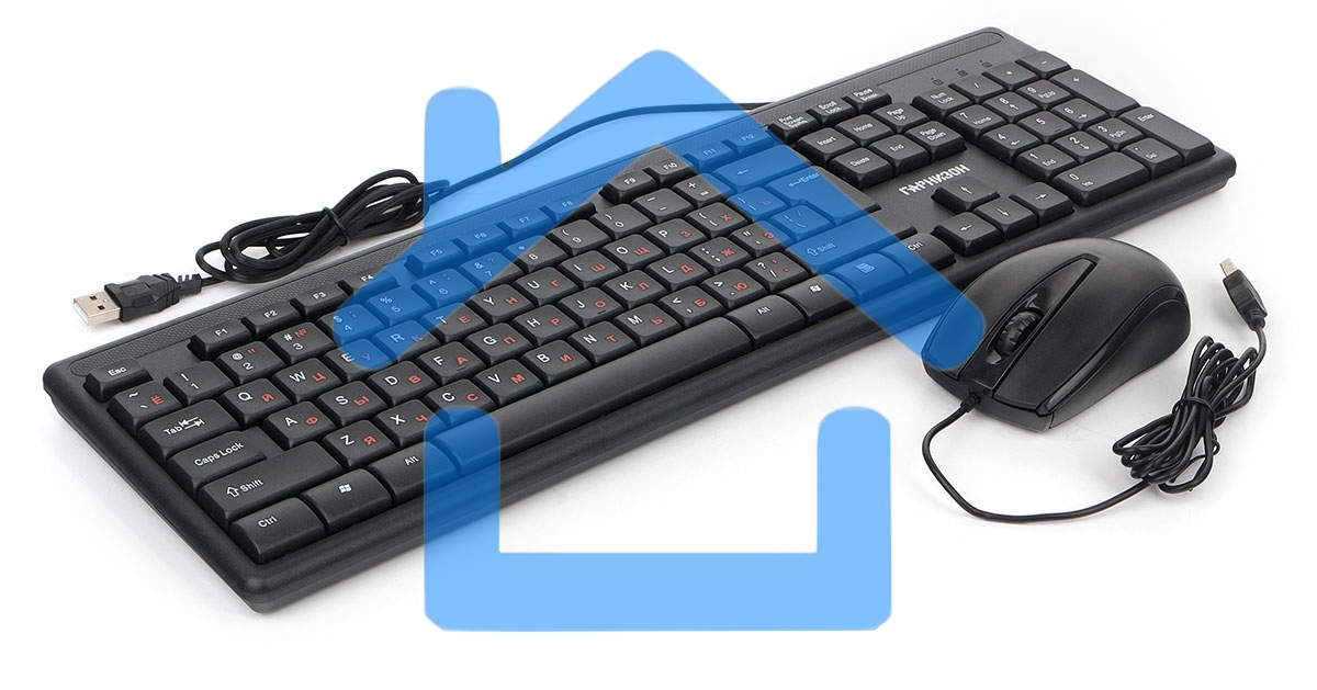 Комплект клавиатура + мышь пров. Гарнизон GKS-126, черный, 104 кл, 3кн, 1000 DPI, кабель 1.5м