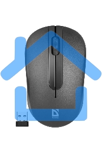 Мышь беспроводная Defender Hit MM-495 черный, 1600 dpi, радиоканал, USB, кнопки - 3